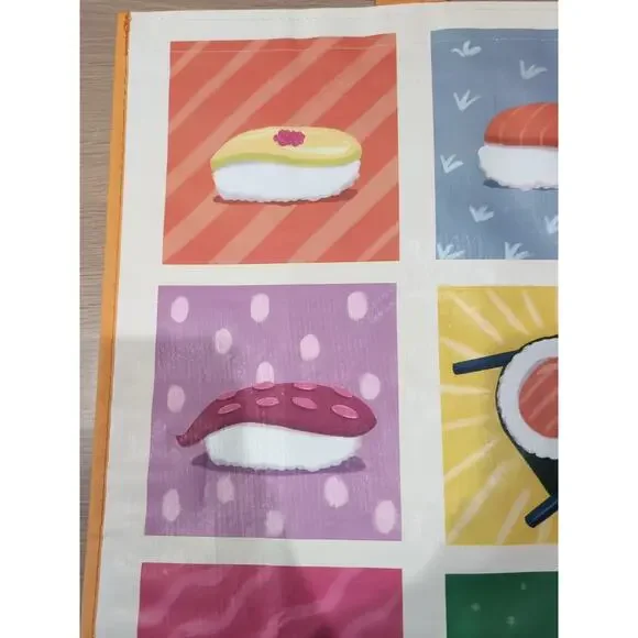 Sushi Nigri Orange Collage Shopping Bag Reusable Large Tote Gift TJMaxx New - Picture 6 of 12